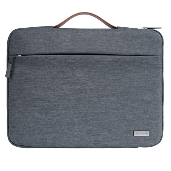 For 13 inch Laptop Zipper Water-resistant  Handheld Sleeve Bag (Grey)