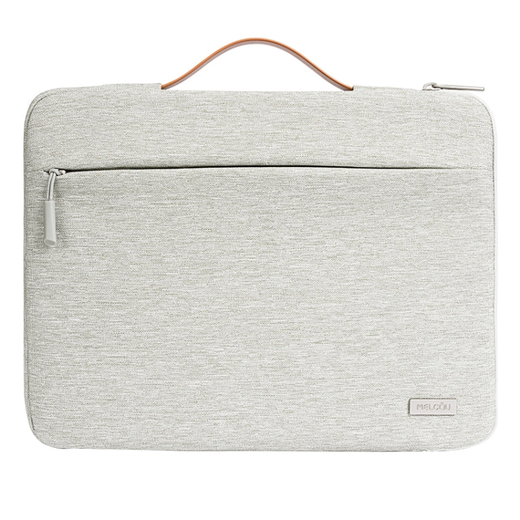 For 14 inch Laptop Zipper Water-resistant  Handheld Sleeve Bag (Beige White)