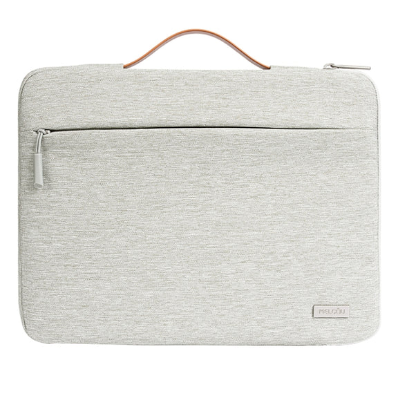 For 14 inch Laptop Zipper Water-resistant  Handheld Sleeve Bag (Beige White)
