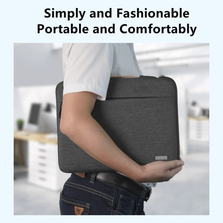 For 14 inch Laptop Zipper Water-resistant  Handheld Sleeve Bag (Black)