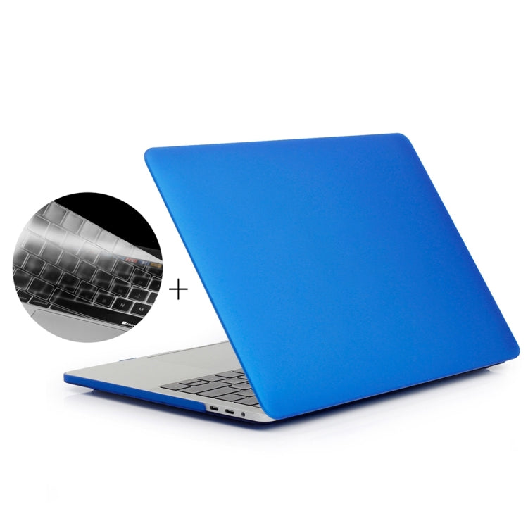 ENKAY Hat-Prince 2 in 1 Frosted Hard Shell Plastic Protective Case + US Version Ultra-thin TPU Keyboard Protector Cover for 2016 New MacBook Pro 15.4 inch with Touchbar (A1707)(Dark Blue)