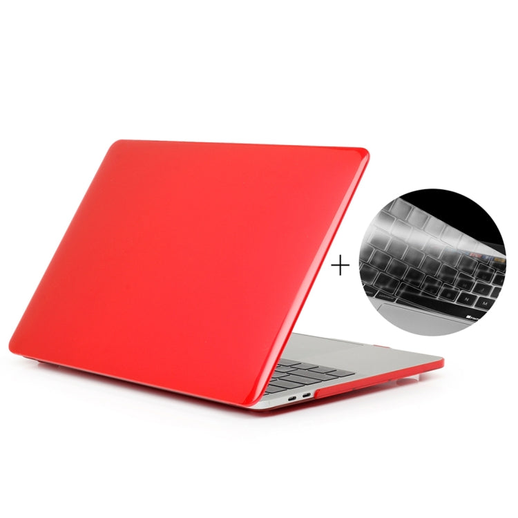 ENKAY Hat-Prince 2 in 1 Crystal Hard Shell Plastic Protective Case + US Version Ultra-thin TPU Keyboard Protector Cover for 2016 New MacBook Pro 13.3 inch without Touchbar (A1708)(Red)