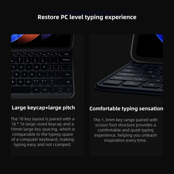 Original For Xiaomi Pad 6S Pro Keyboard Protective Leather Case (Black)