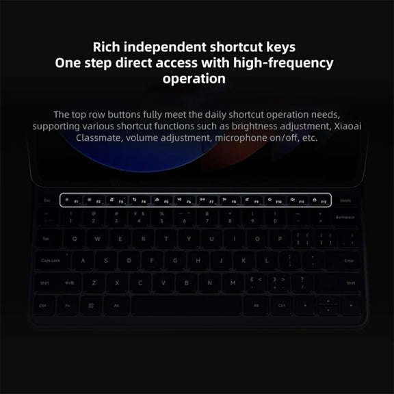 Original For Xiaomi Pad 6S Pro Keyboard Protective Leather Case (Black)