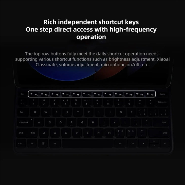Original For Xiaomi Pad 6S Pro Keyboard Protective Leather Case (Black)