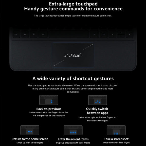 Original For Xiaomi Pad 6S Pro Intelligent Touch Pad Keyboard (Black)