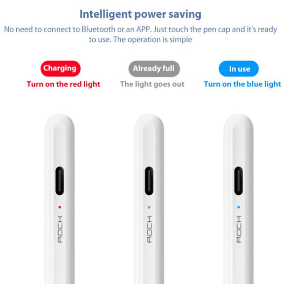 ROCK B05 Replaceable Active Magnetic Capacitive Pen for iPad 2018 or Above(White)
