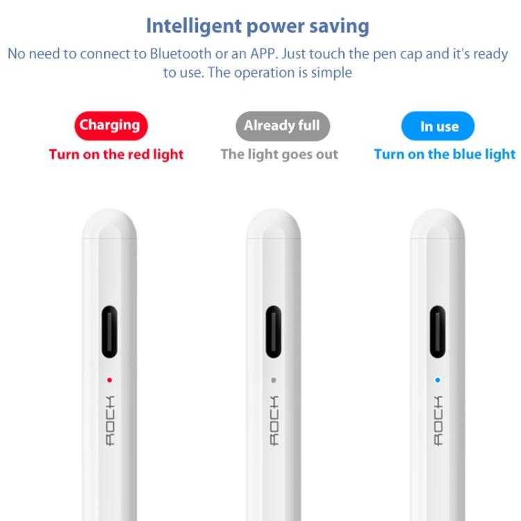 ROCK B05 Replaceable Active Magnetic Capacitive Pen for iPad 2018 or Above(White)