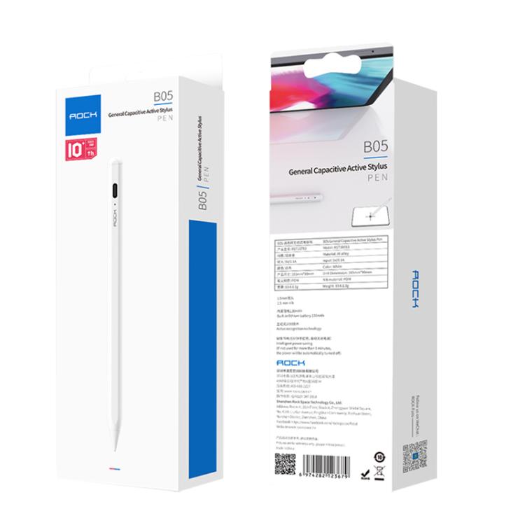 ROCK B05 Replaceable Active Magnetic Capacitive Pen for iPad 2018 or Above(White)