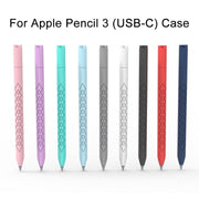 For Apple Pencil (USB-C) Diamond Pattern Silicone Stylus Pen Protective Case (Midnight Blue)