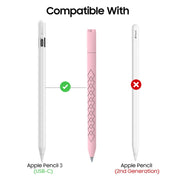 For Apple Pencil (USB-C) Diamond Pattern Silicone Stylus Pen Protective Case (Grey)