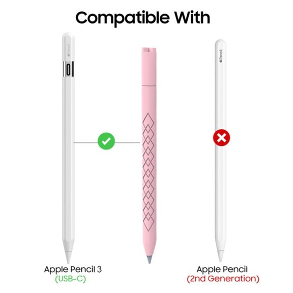 For Apple Pencil (USB-C) Diamond Pattern Silicone Stylus Pen Protective Case (Grey)