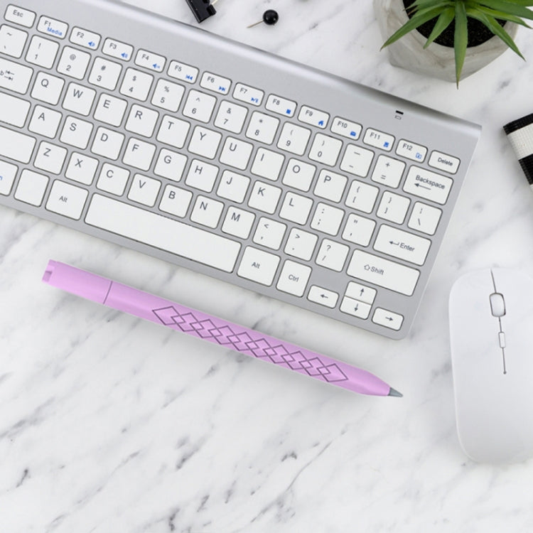 For Apple Pencil (USB-C) Diamond Pattern Silicone Stylus Pen Protective Case (Light Purple)
