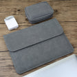 2 in 1 Horizontal Matte Leather Laptop Inner Bag + Power Bag for MacBook 12 inch A1534 (2015 - 2017)(Dark Gray) - Protective Bags by PMC Jewellery | Online Shopping South Africa | PMC Jewellery | Buy Now Pay Later Mobicred