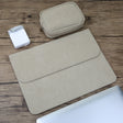 2 in 1 Horizontal Matte Leather Laptop Inner Bag + Power Bag for MacBook Pro 15.4 inch A1707 (2016 - 2017) / A1990 (2018)(Light Grey) - Protective Bags by PMC Jewellery | Online Shopping South Africa | PMC Jewellery | Buy Now Pay Later Mobicred