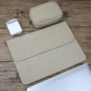 2 in 1 Horizontal Matte Leather Laptop Inner Bag + Power Bag for MacBook Pro 15.4 inch A1707 (2016