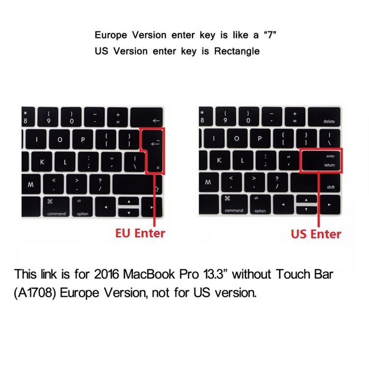 ENKAY Hat-Prince 2 in 1 Crystal Hard Shell Plastic Protective Case + Europe Version Ultra-thin TPU Keyboard Protector Cover for 2016 MacBook Pro 13.3 Inch without Touch Bar (A1708) (Grey)
