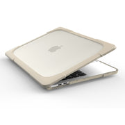 For Macbook Pro 13.3 inch (A1708) & with Touchbar (A1706) Laptop TPU + PC Folding Shockproof Protective Case with Holder(Khaki)