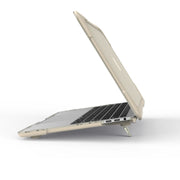 For Macbook Pro 13.3 inch (A1708) & with Touchbar (A1706) Laptop TPU + PC Folding Shockproof Protective Case with Holder(Khaki)