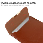 13.3 inch Laptop 2 in 1 PU Leather Sleeve Liner Bag with Mouse Storage Bag(Coffee)