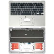 For Macbook Air 13 2020 M1 A2337 EMC3598 C-side Cover + US Edition Key Board (Silver) - Bottom Cover by PMC TechLife | Online Shopping South Africa | PMC TechLife