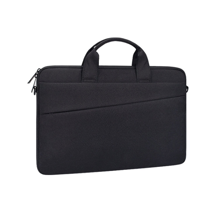 ST03S 13.3 inch Double Side Pockets Wearable Oxford Cloth Soft Handle Portable Laptop Tablet Bag(Black)