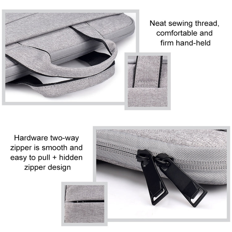 ST03S 13.3 inch Double Side Pockets Wearable Oxford Cloth Soft Handle Portable Laptop Tablet Bag(Grey)