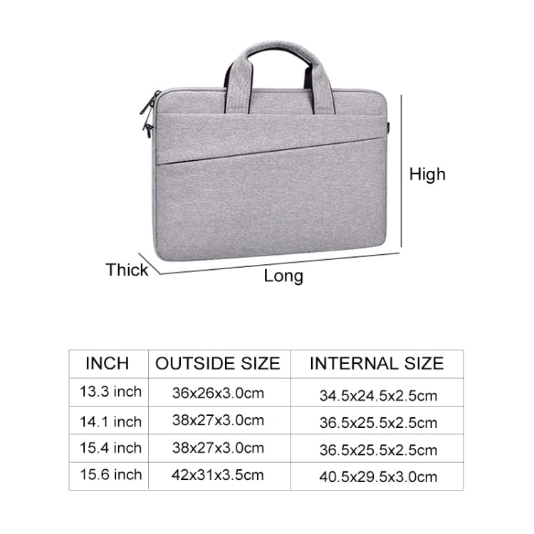 ST03S 13.3 inch Double Side Pockets Wearable Oxford Cloth Soft Handle Portable Laptop Tablet Bag(Grey)