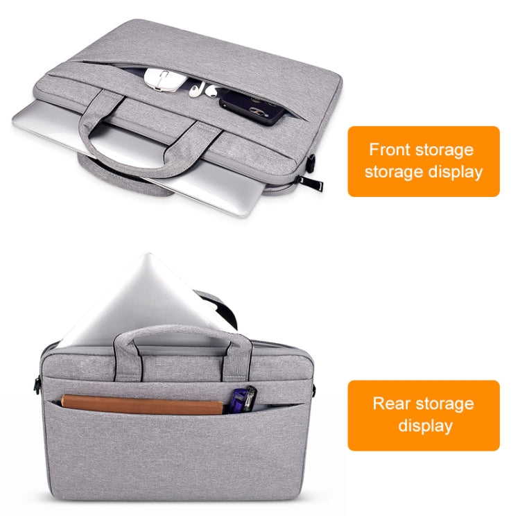 ST03S 13.3 inch Double Side Pockets Wearable Oxford Cloth Soft Handle Portable Laptop Tablet Bag(Grey)