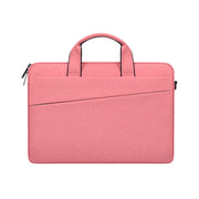 ST03S 14.1 inch Double Side Pockets Wearable Oxford Cloth Soft Handle Portable Laptop Tablet Bag(Pink)
