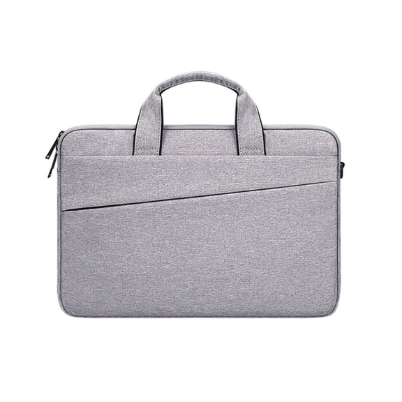 ST03S 14.1 inch Double Side Pockets Wearable Oxford Cloth Soft Handle Portable Laptop Tablet Bag(Grey)