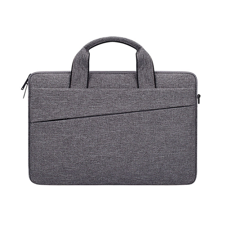 ST03S 14.1 inch Double Side Pockets Wearable Oxford Cloth Soft Handle Portable Laptop Tablet Bag(Deep Space Gray)