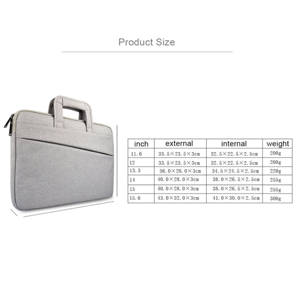 ST03S 15.6 inch Double Side Pockets Wearable Oxford Cloth Soft Handle Portable Laptop Tablet Bag(Grey)