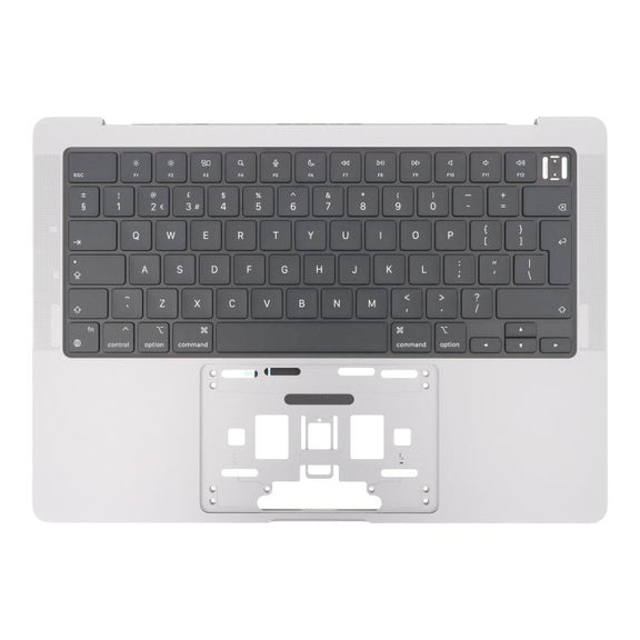 For MacBook Pro 14 inch 2021 A2442 / 2023 A2779 Big Enter Version UK Keyboard with C Shell (Silver)