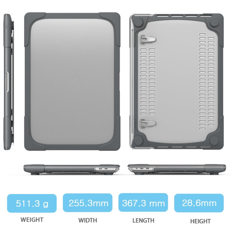 For MacBook Pro 16 inch A2141 (2019) PC + TPU Two Colors Laptop Protective Case(Grey)