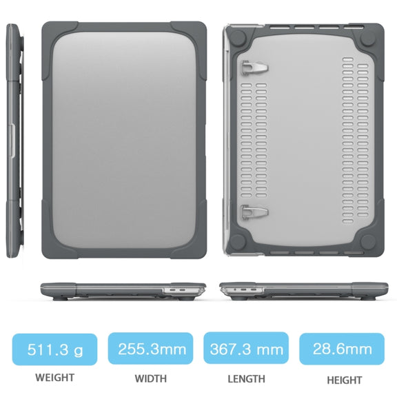For MacBook Pro 16 inch A2141 (2019) PC + TPU Two Colors Laptop Protective Case(Grey)