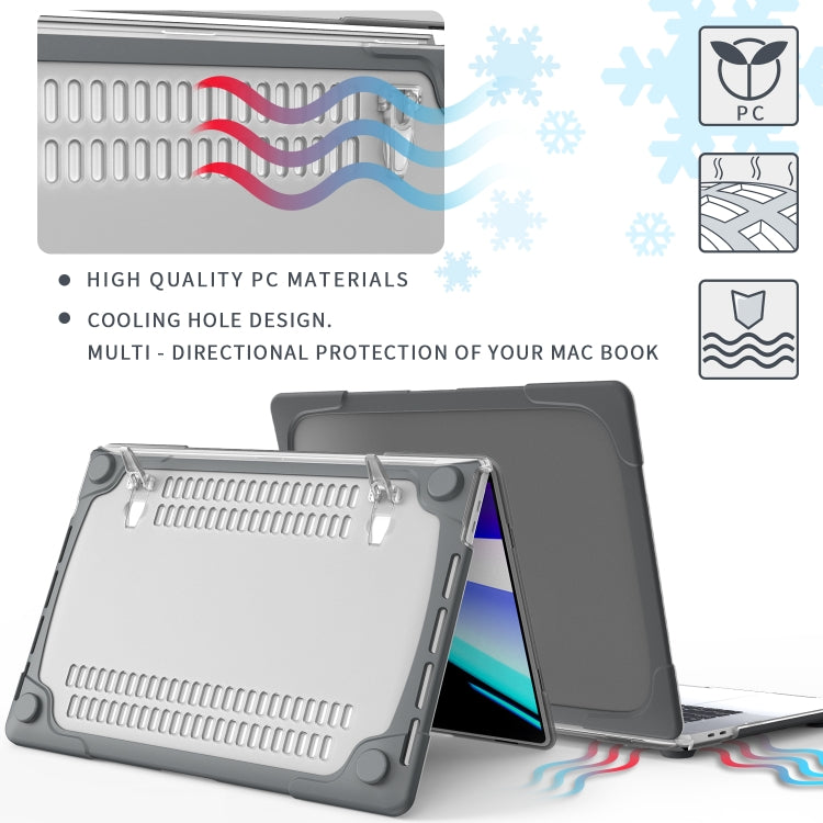 For MacBook Pro 16 inch A2141 (2019) PC + TPU Two Colors Laptop Protective Case(Grey)