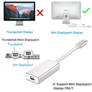 USB-C / Type-C 3.1 Male to Mini DP Female HD Converter, Length: 12cm(Silver)