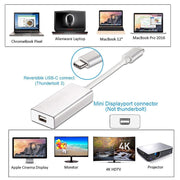 USB-C / Type-C 3.1 Male to Mini DP Female HD Converter, Length: 12cm(Silver)