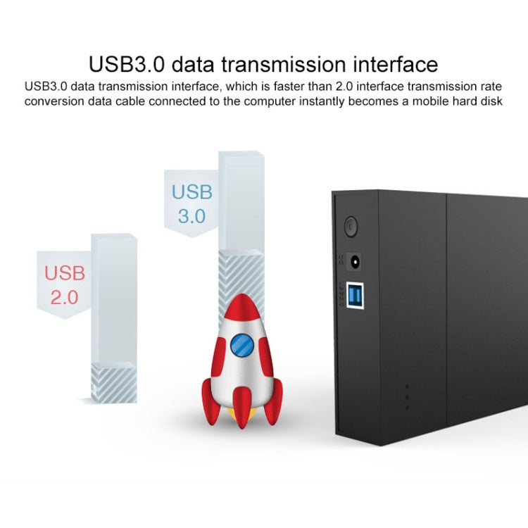 Blueendless 2.5 / 3.5 inch SSD USB 3.0 PC Computer External Solid State Mobile Hard Disk Box Hard Disk Drive (AU Plug)