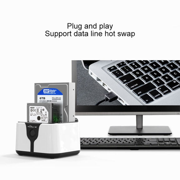 Blueendless 2.5 / 3.5 inch SATA USB 3.0 2 Bay Hard Drive Dock (AU Plug)