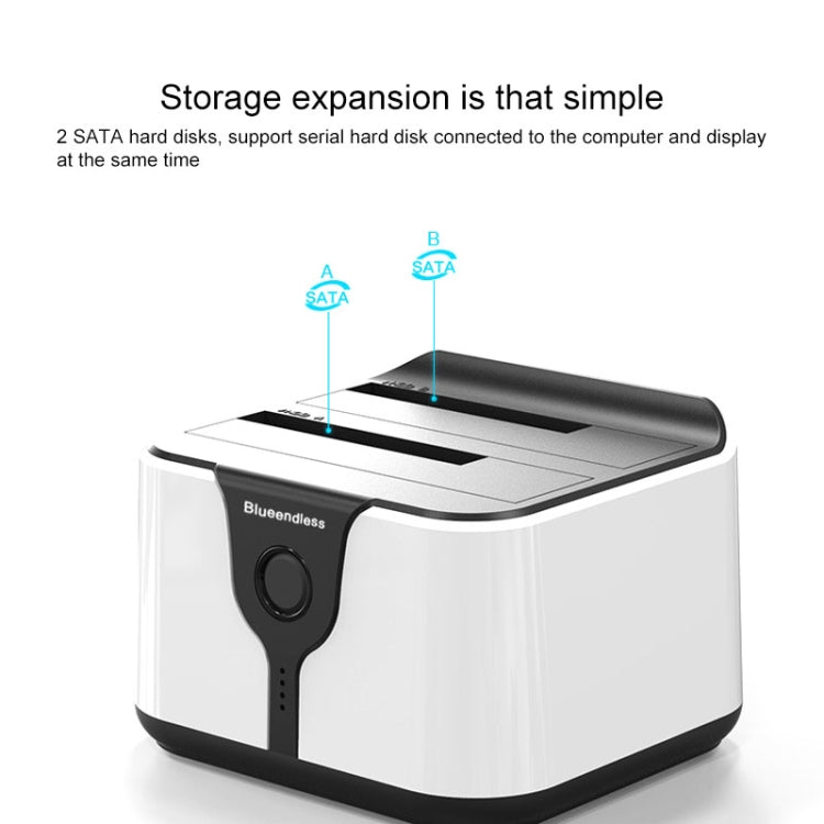 Blueendless 2.5 / 3.5 inch SATA USB 3.0 2 Bay Hard Drive Dock (US Plug)