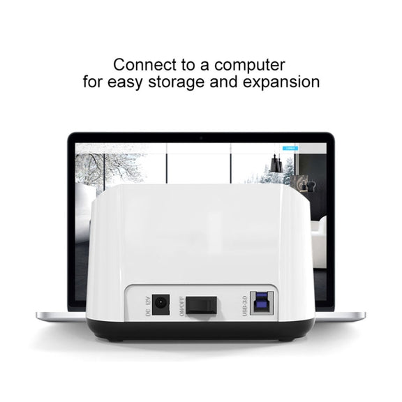 Blueendless 2.5 / 3.5 inch SATA USB 3.0 2 Bay Hard Drive Dock (US Plug)
