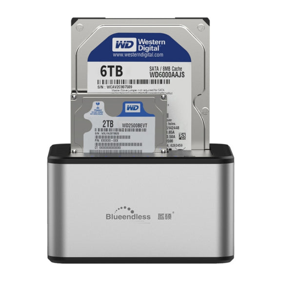 Blueendless 2.5 / 3.5 inch SATA USB 3.0 2 Bay Offline Copy Hard Drive Dock (EU Plug)