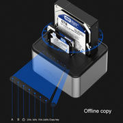 Blueendless 2.5 / 3.5 inch SATA USB 3.0 2 Bay Offline Copy Hard Drive Dock (EU Plug)