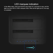 Blueendless 2.5 / 3.5 inch SATA USB 3.0 2 Bay Offline Copy Hard Drive Dock (EU Plug)