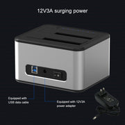 Blueendless 2.5 / 3.5 inch SATA USB 3.0 2 Bay Offline Copy Hard Drive Dock (US Plug)