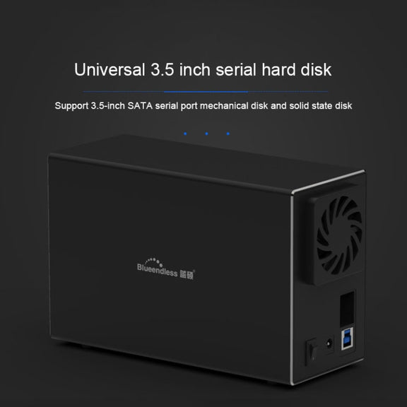 Blueendless USB-B Interface 3.5 inch 2 Bay RAID Combination Array HDD External Enclosure (AU Plug)