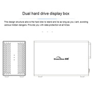 Blueendless USB-B Interface 3.5 inch 2 Bay RAID Combination Array HDD External Enclosure (US Plug)