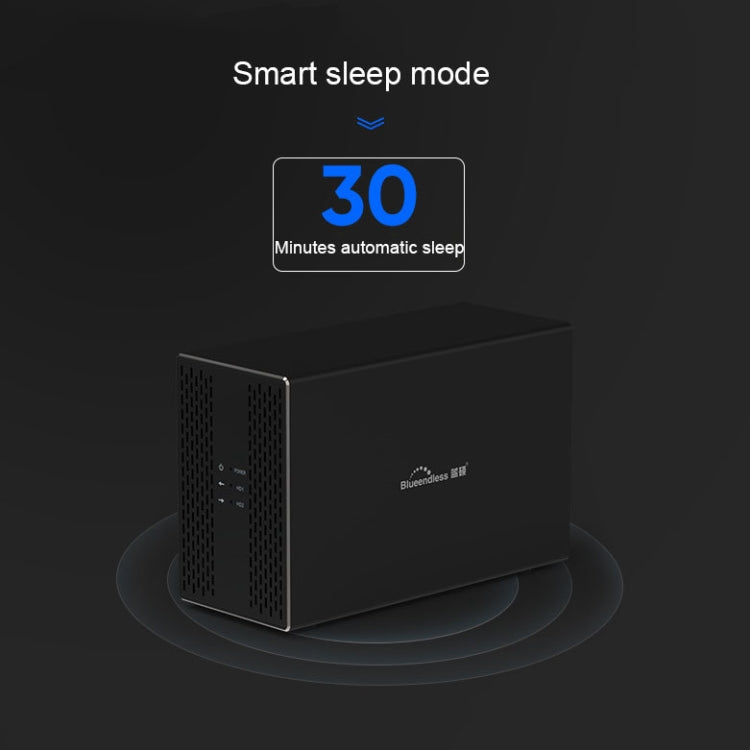 Blueendless USB-B Interface 3.5 inch 2 Bay RAID Combination Array HDD External Enclosure (US Plug)
